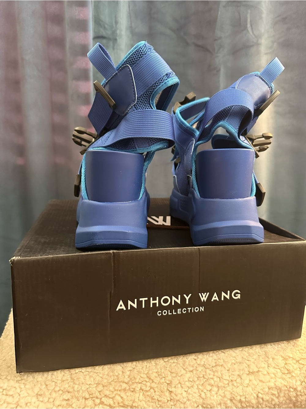 Platform Blue Sport Sandals Anthony Wang - Picture 3 of 5
